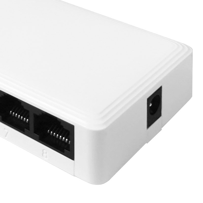 Switch Nexxt Naxos801-G de 8 puertos Gigabit, vista lateral