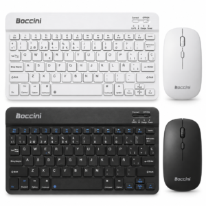 Kit Mini Teclado y Mouse Bluetooth Boccini Negro/Blanco